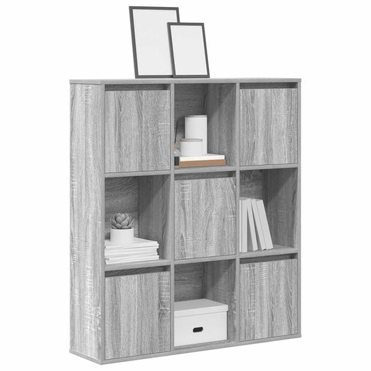 Bookcase, sonoma grey, 89x24x101.5 cm, engineered wood