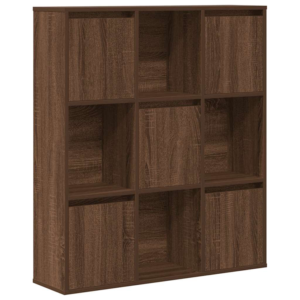 Bookcase, brown oak, 89x24x101.5 cm, processed wood