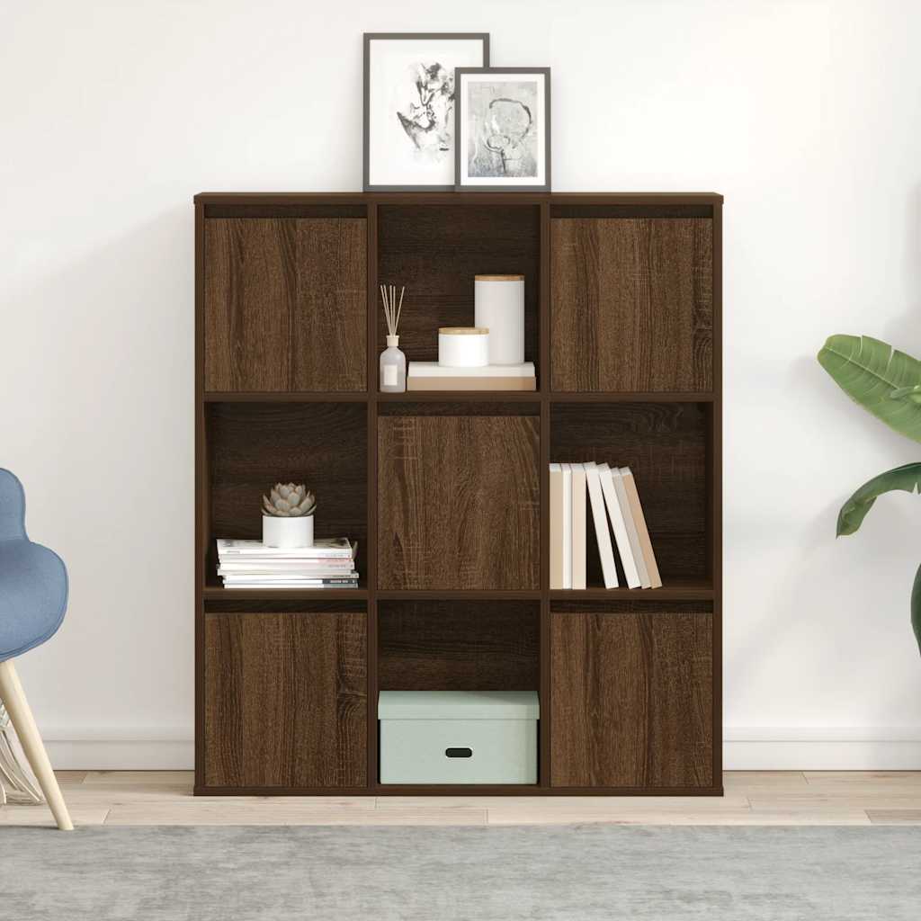 Bookcase, brown oak, 89x24x101.5 cm, processed wood