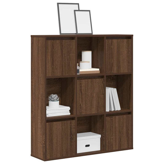 Bookcase, brown oak, 89x24x101.5 cm, processed wood