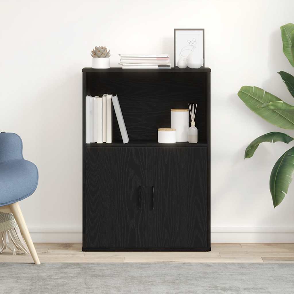 Bookcase Black Oak 60x24x85 cm Processed wood