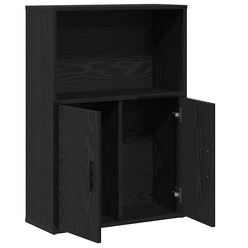 Bookcase Black Oak 60x24x85 cm Processed wood