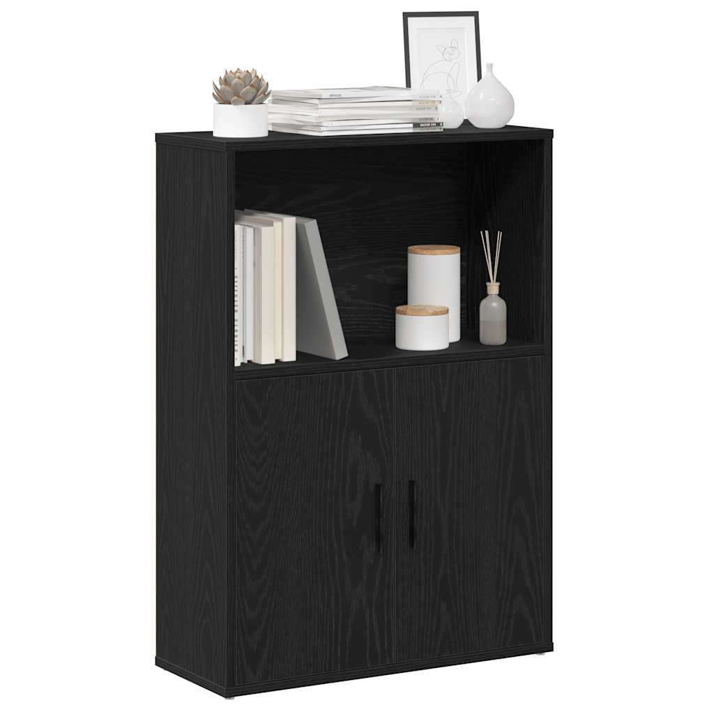 Bookcase Black Oak 60x24x85 cm Processed wood