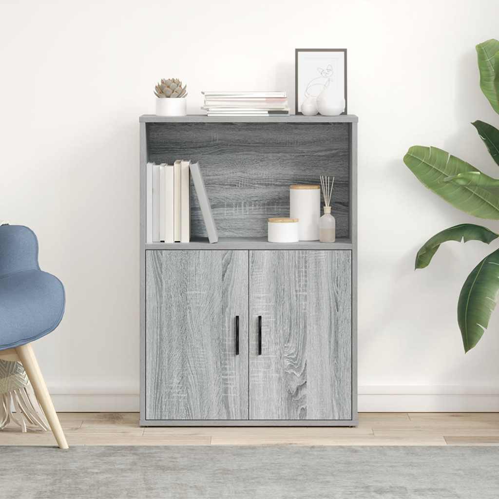 Bookcase, sonoma grey, 60x24x85 cm, engineered wood