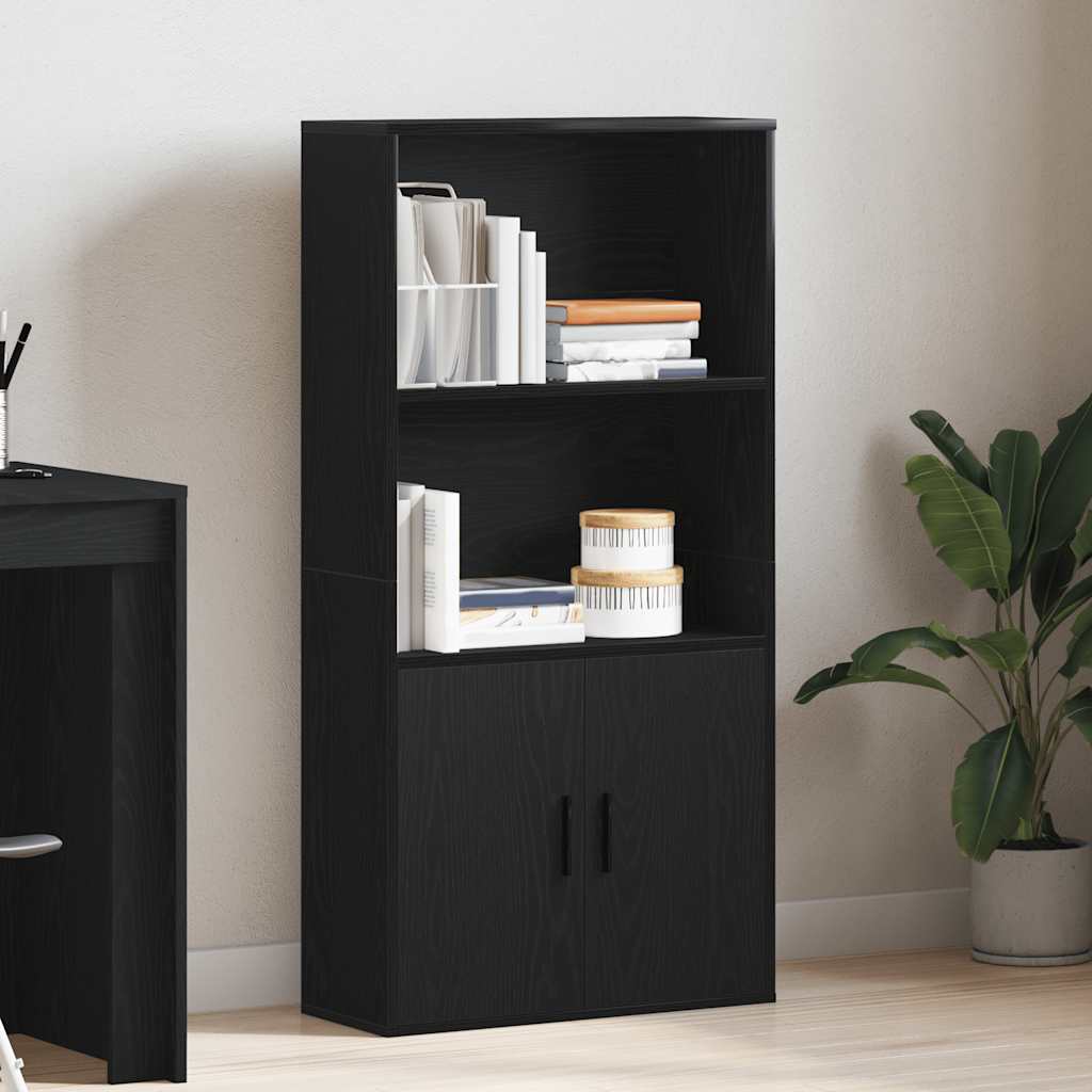 Bookcase Black Oak 60x24x120 cm Processed wood