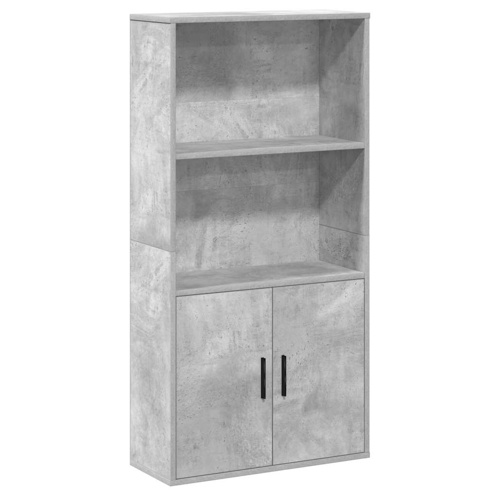 Bookcase, concrete grey, 60x24x120 cm, processed wood