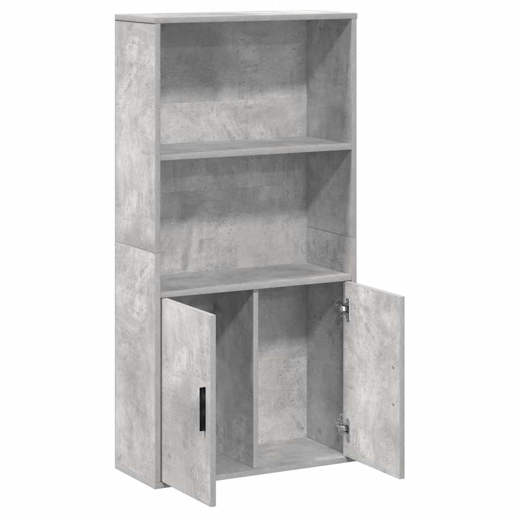 Bookcase, concrete grey, 60x24x120 cm, processed wood