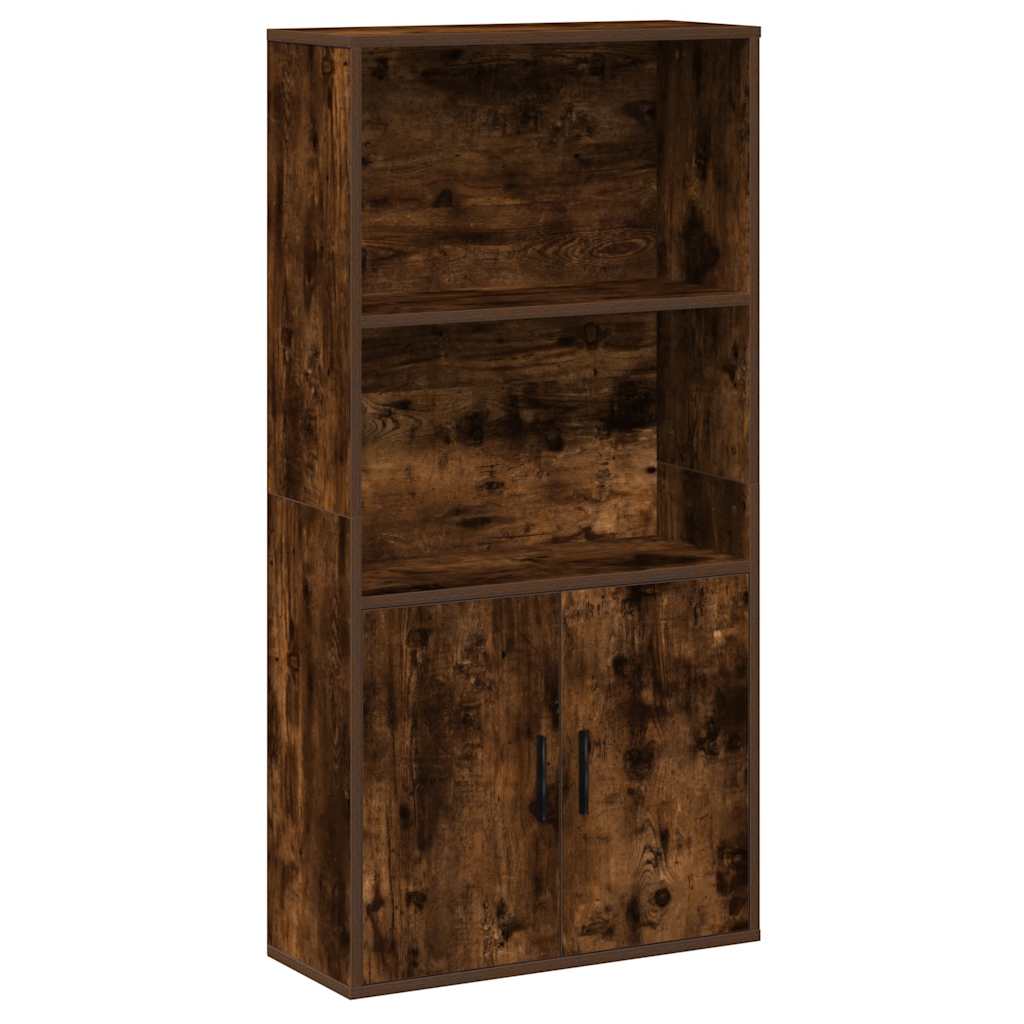 Bookcase, smoky oak, 60x24x120 cm, processed wood