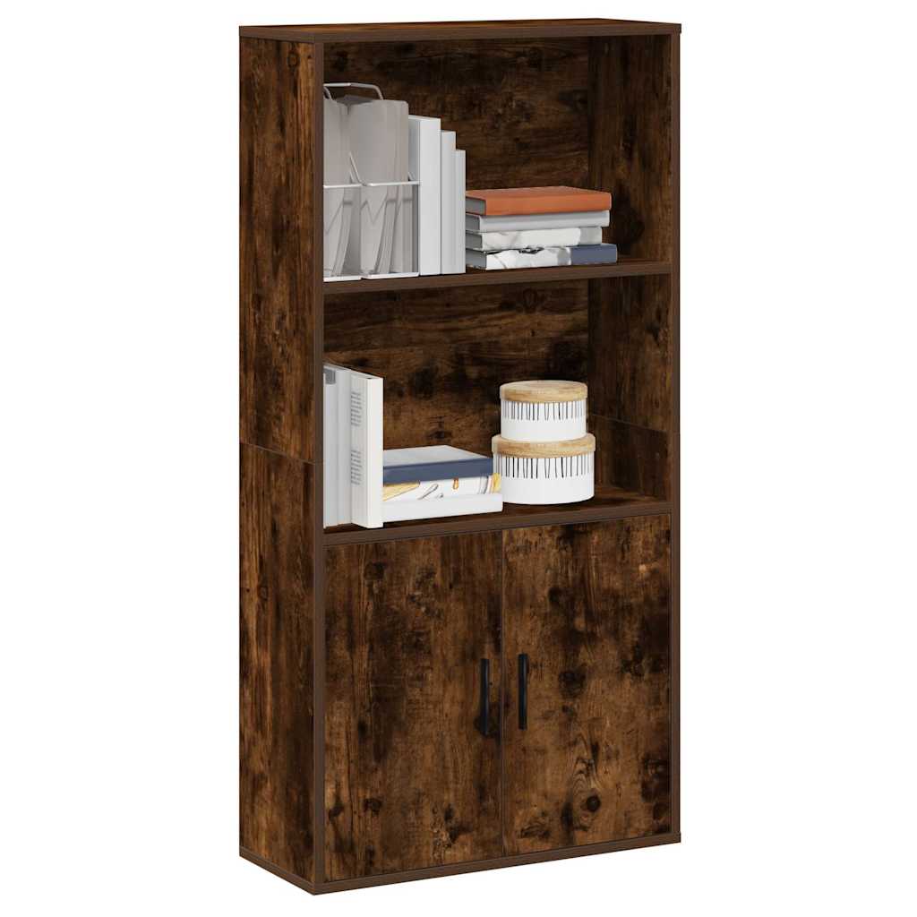 Bookcase, smoky oak, 60x24x120 cm, processed wood