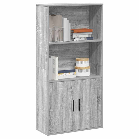 Bookcase, sonoma grey, 60x24x120 cm, engineered wood