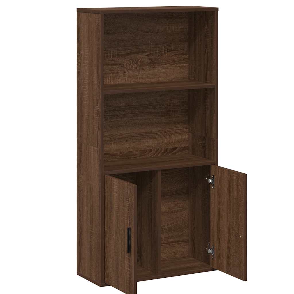 Bookcase, brown oak, 60x24x120 cm, processed wood