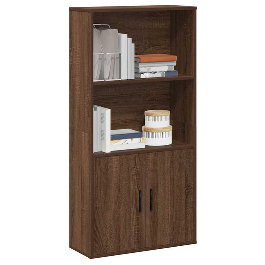 Bookcase, brown oak, 60x24x120 cm, processed wood