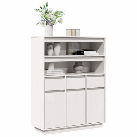 Tall cabinet, white, 89x34x116.5 cm, solid pine wood