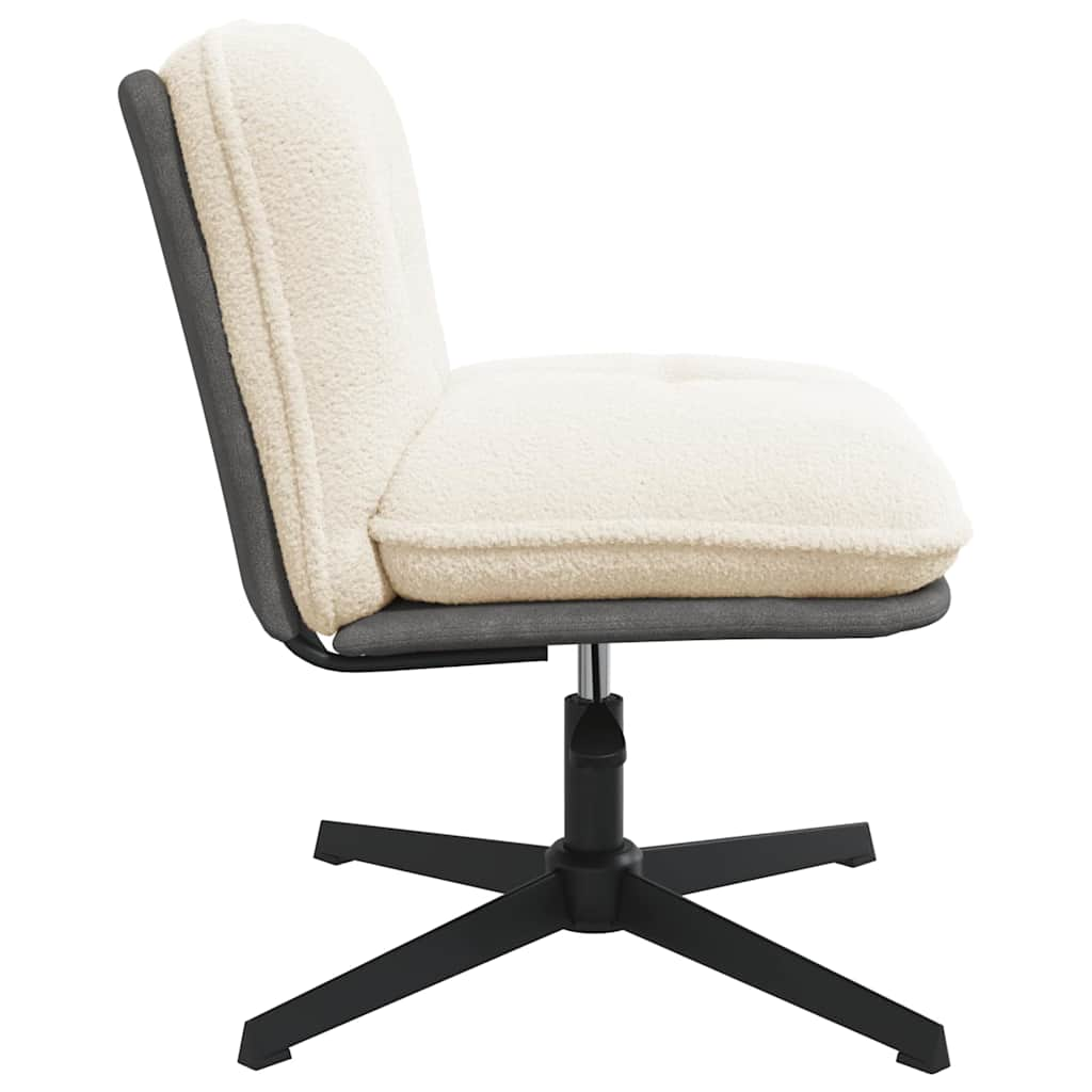 Swivel office chair, cream wool-like fabric