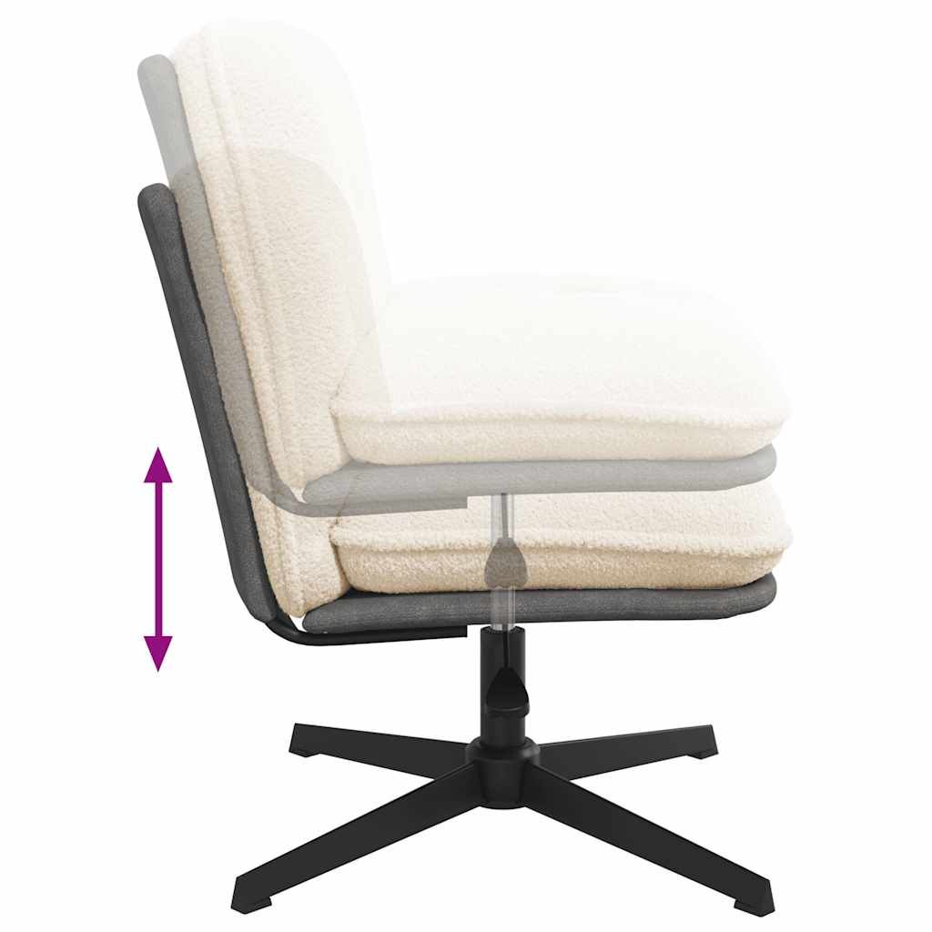 Swivel office chair, cream wool-like fabric