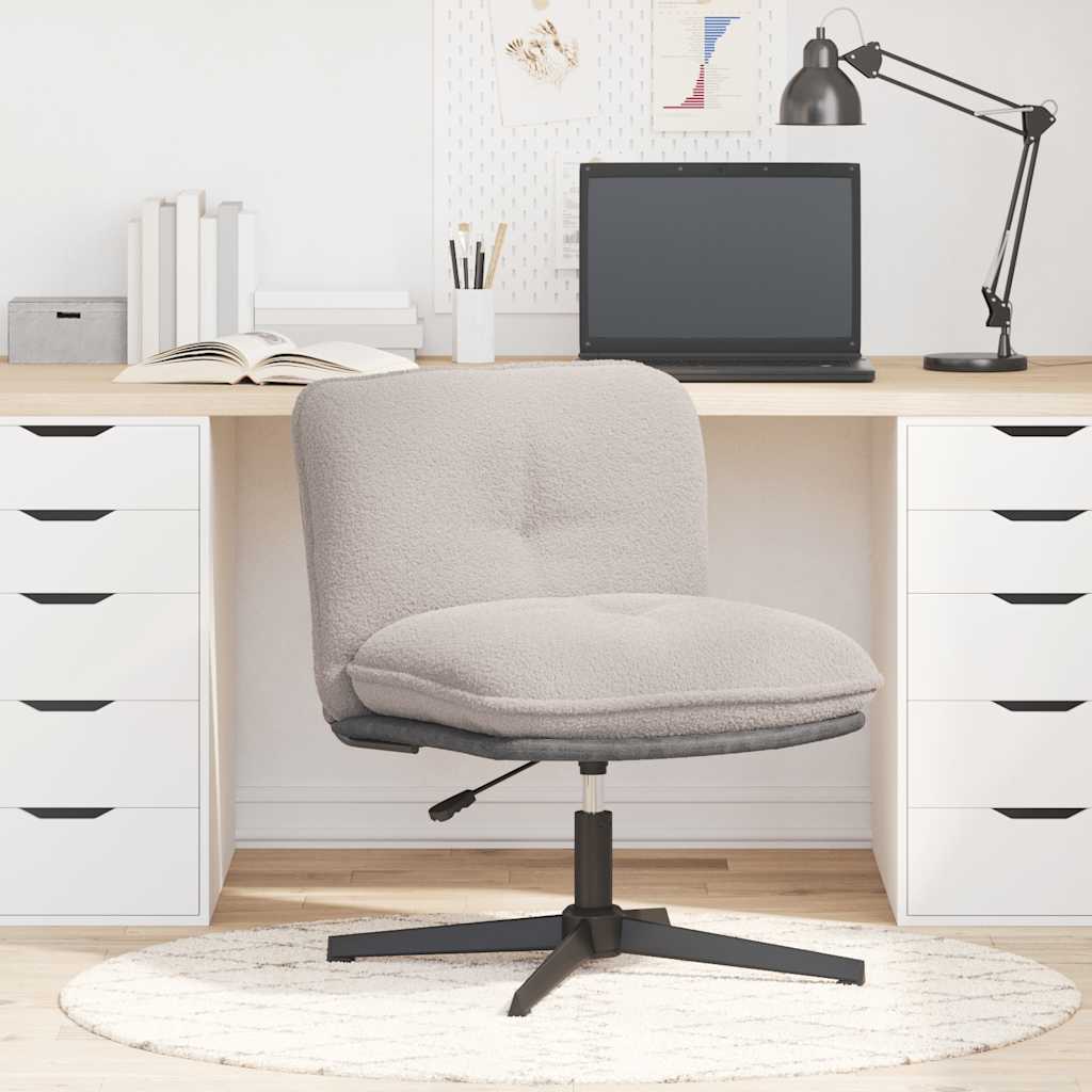 Swivel office chair, light gray wool-like fabric