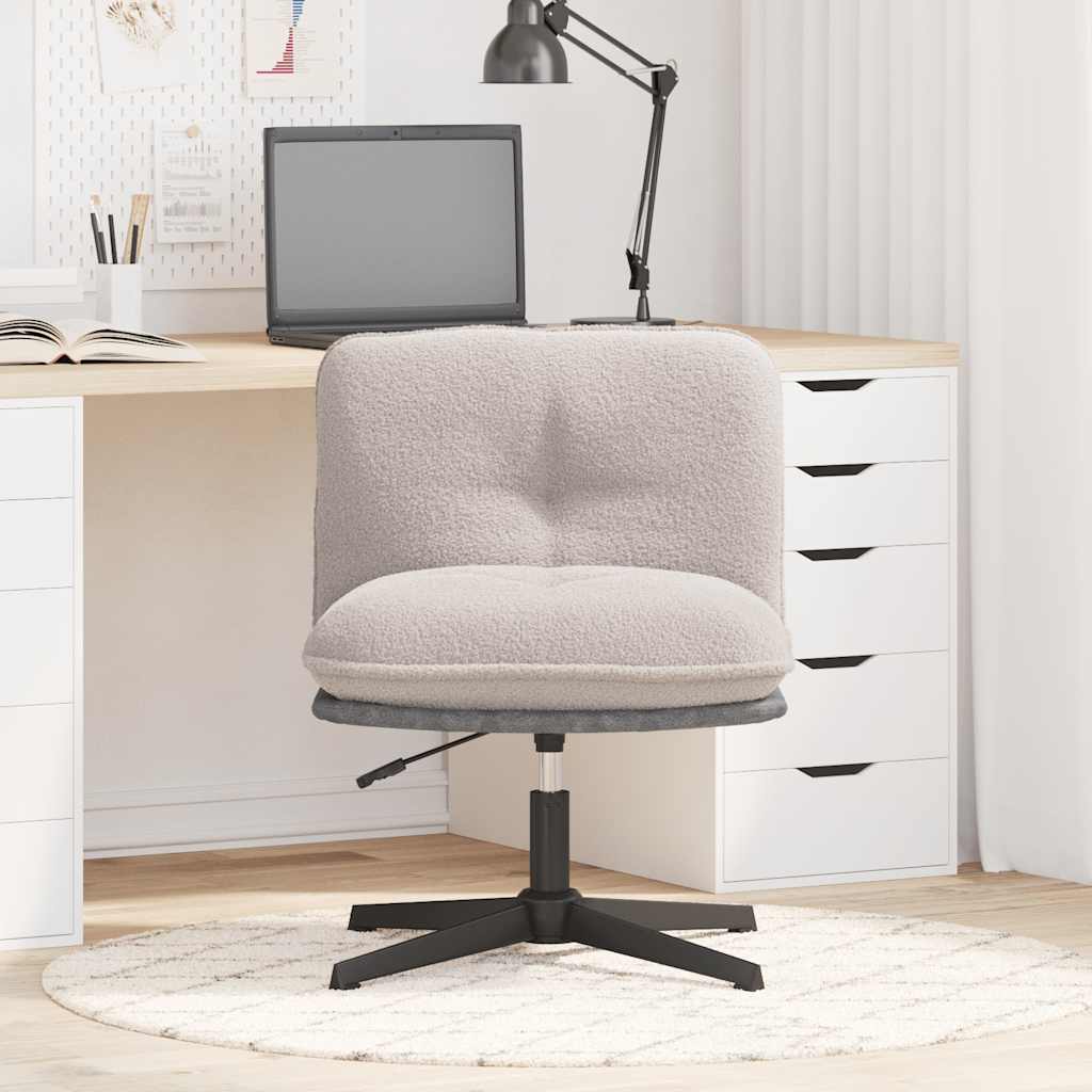 Swivel office chair, light gray wool-like fabric