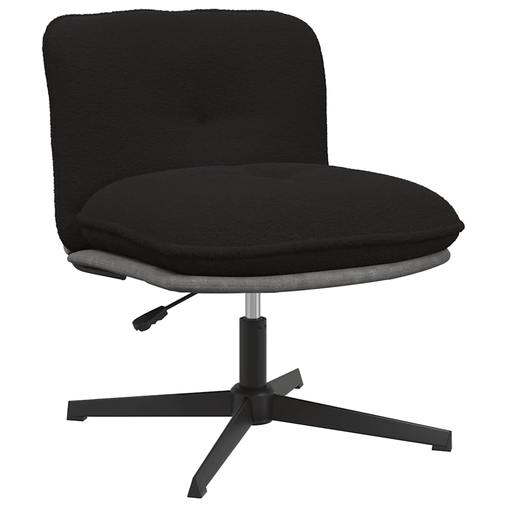 Swivel office chair, black wool-like wavy fabric