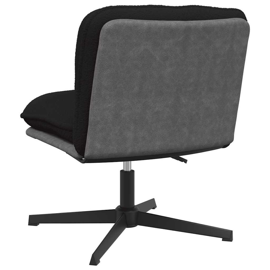 Swivel office chair, black wool-like wavy fabric