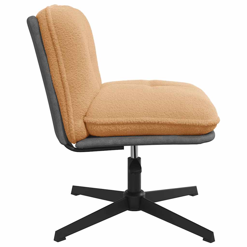 Swivel office chair, beige wool-like wavy fabric