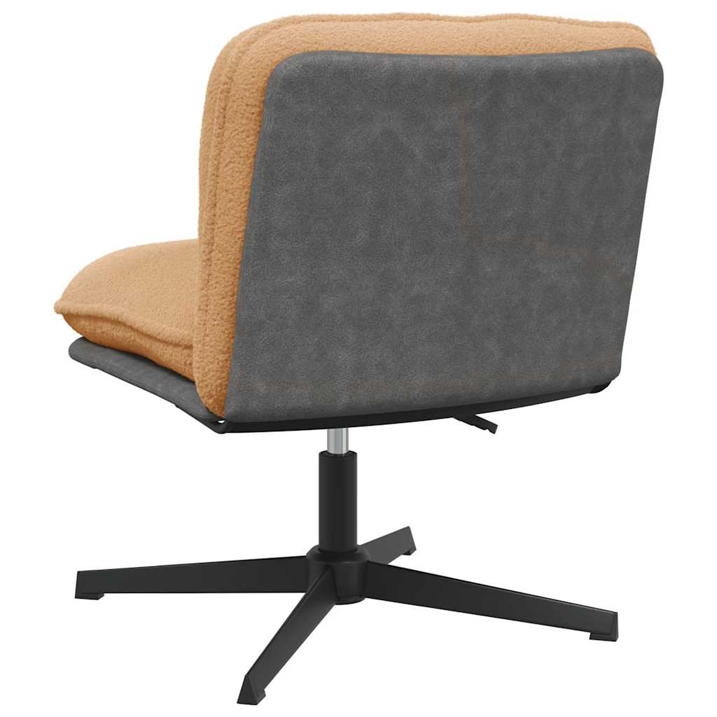 Swivel office chair, beige wool-like wavy fabric