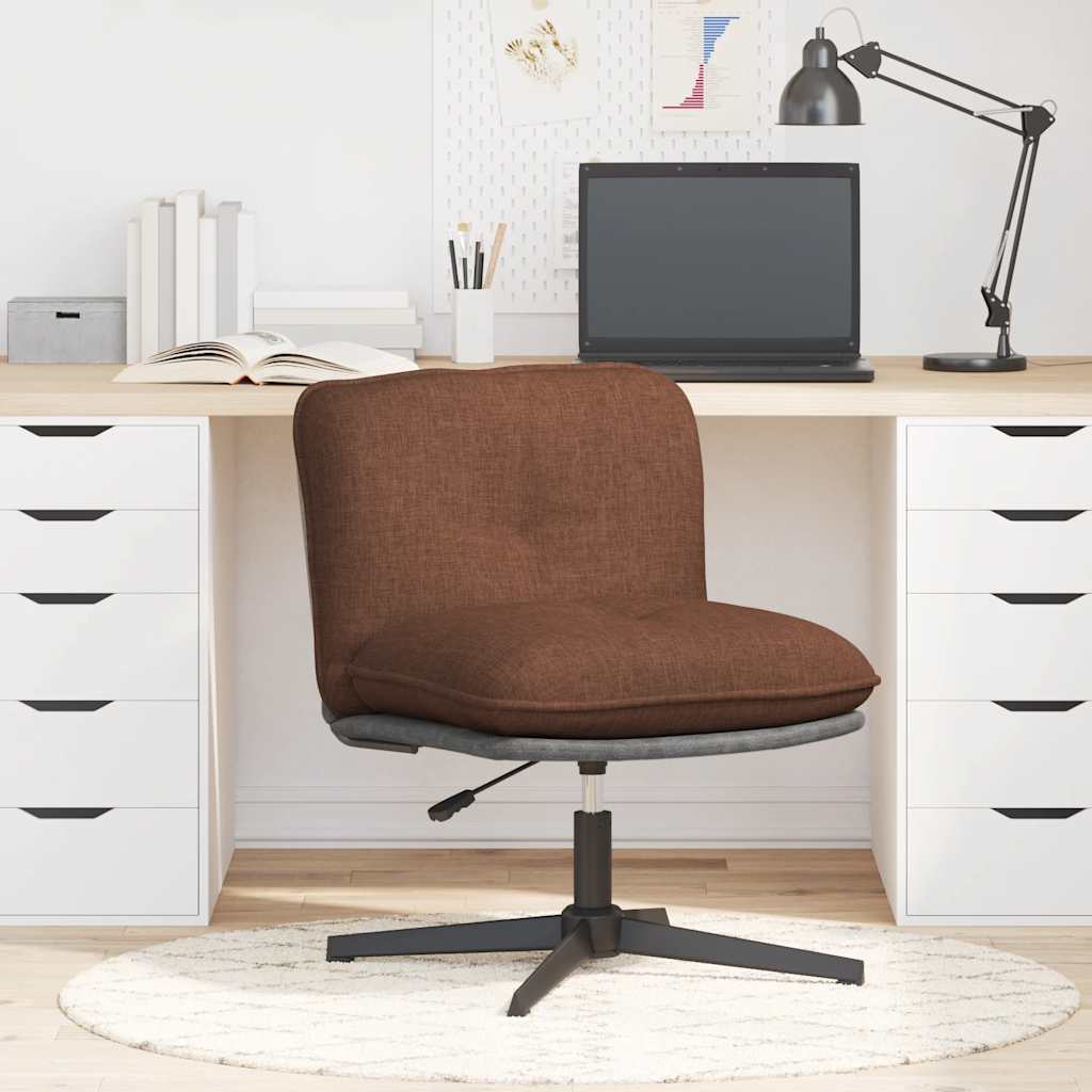 Swivel office chair, brown, fabric