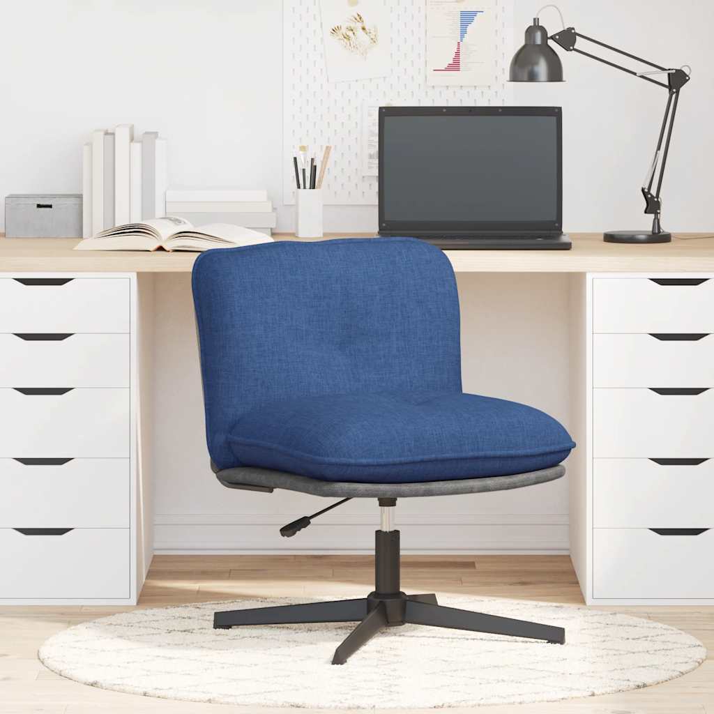 Swivel office chair, blue, fabric