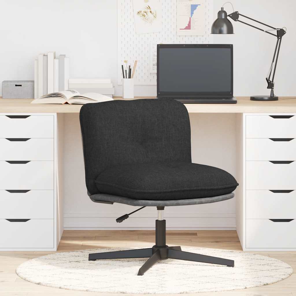 Swivel office chair, black, fabric