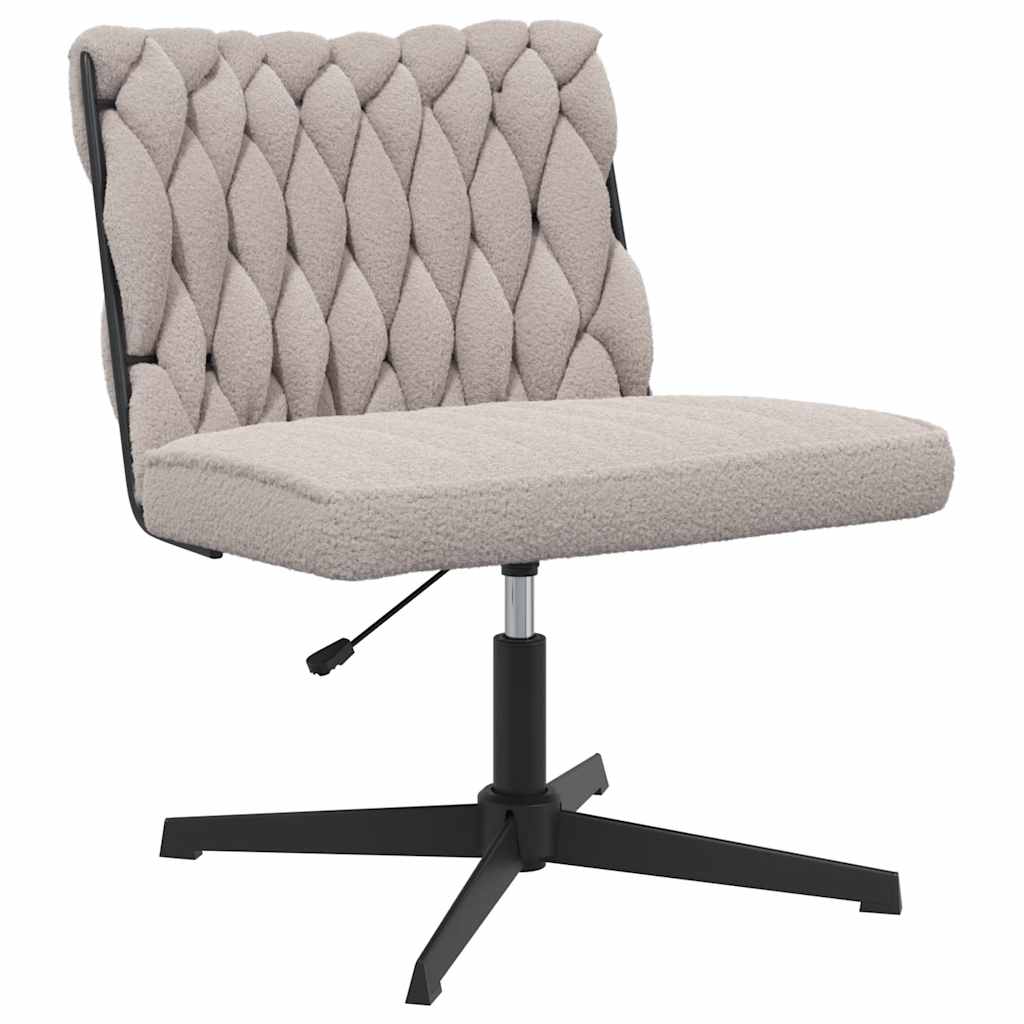 Swivel office chair, light gray wool-like fabric