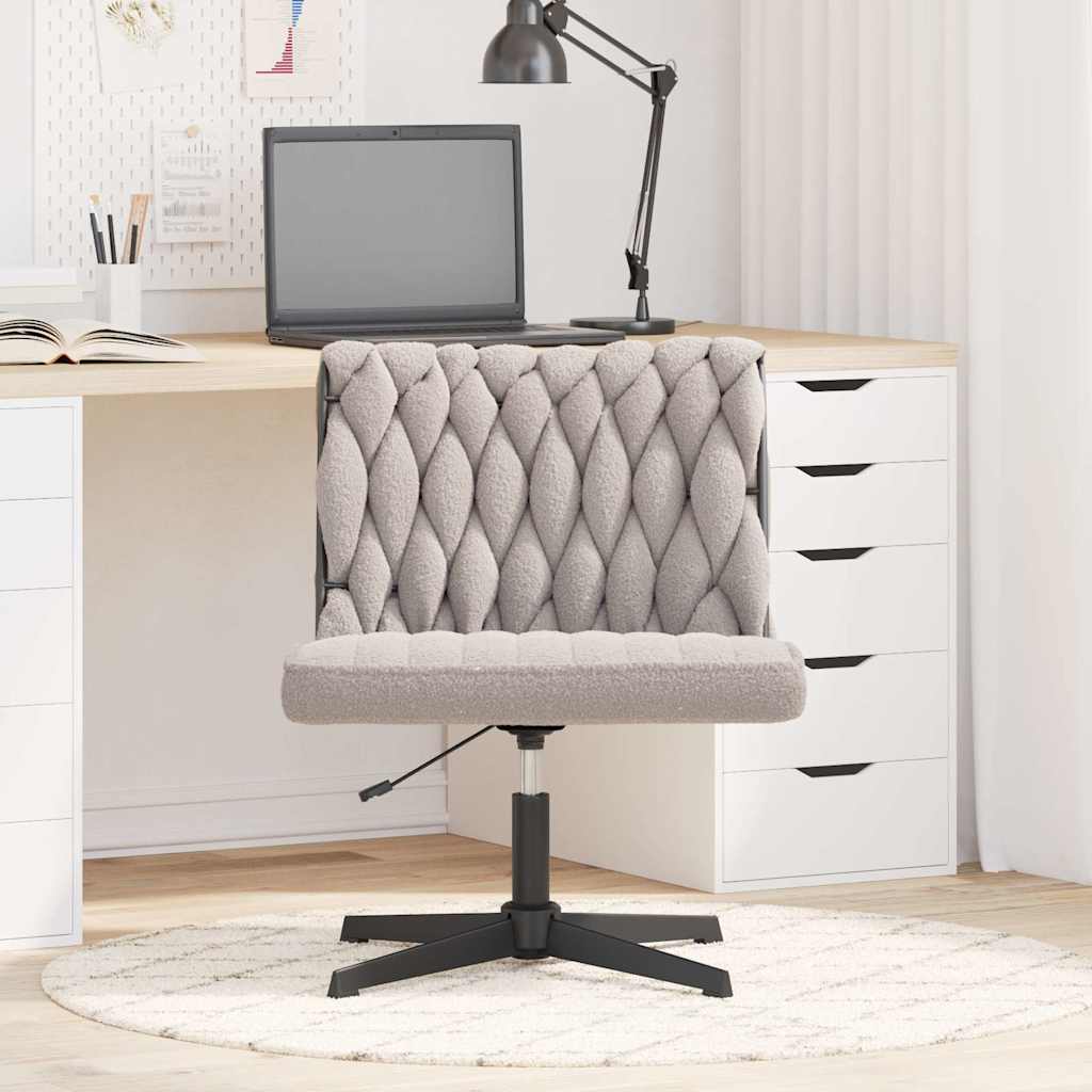 Swivel office chair, light gray wool-like fabric