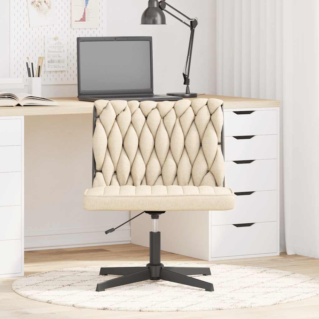 Swivel office chair, cream, fabric