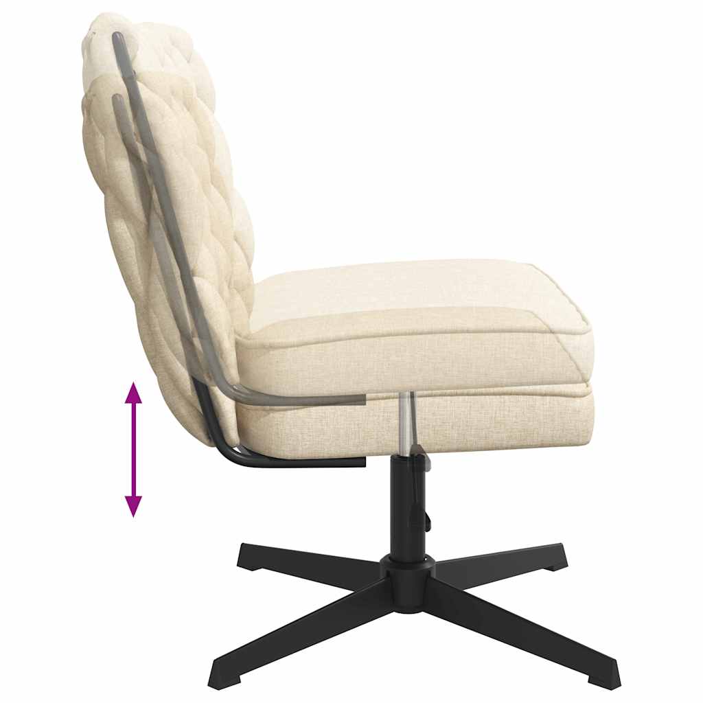 Swivel office chair, cream, fabric