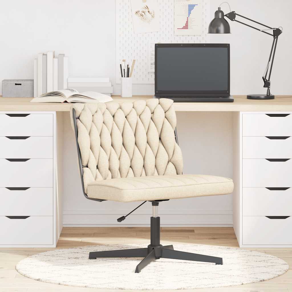 Swivel office chair, cream, fabric