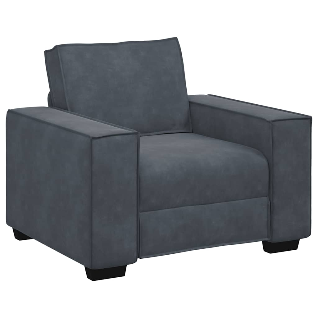 Dark grey velvet sofa chair 59 cm