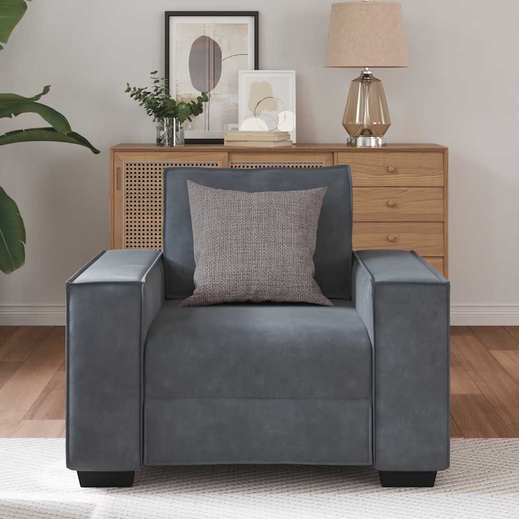 Dark grey velvet sofa chair 59 cm