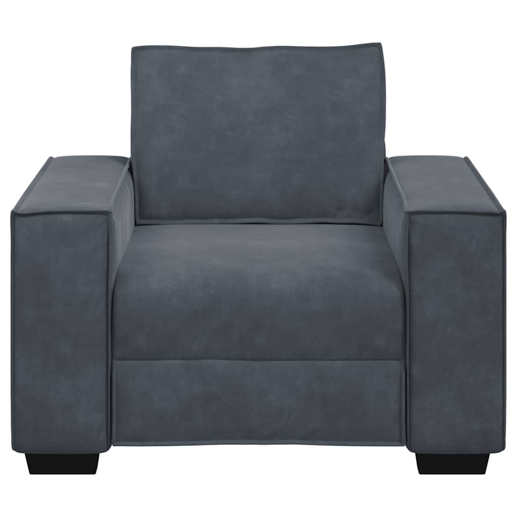 Dark grey velvet sofa chair 59 cm