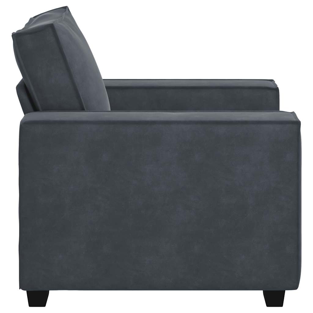 Dark grey velvet sofa chair 59 cm