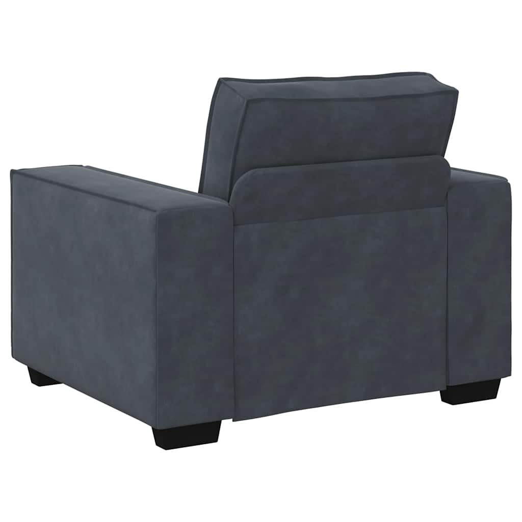 Dark grey velvet sofa chair 59 cm