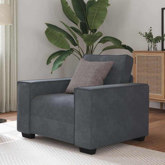 Dark grey velvet sofa chair 59 cm