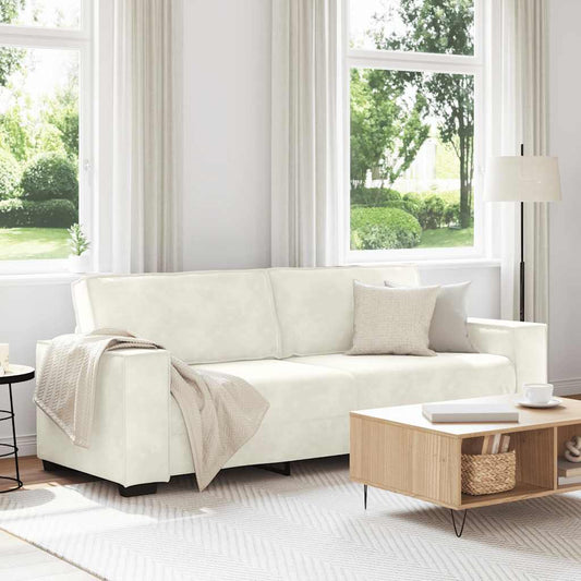 3-seater sofa, cream, 180 cm, velvet