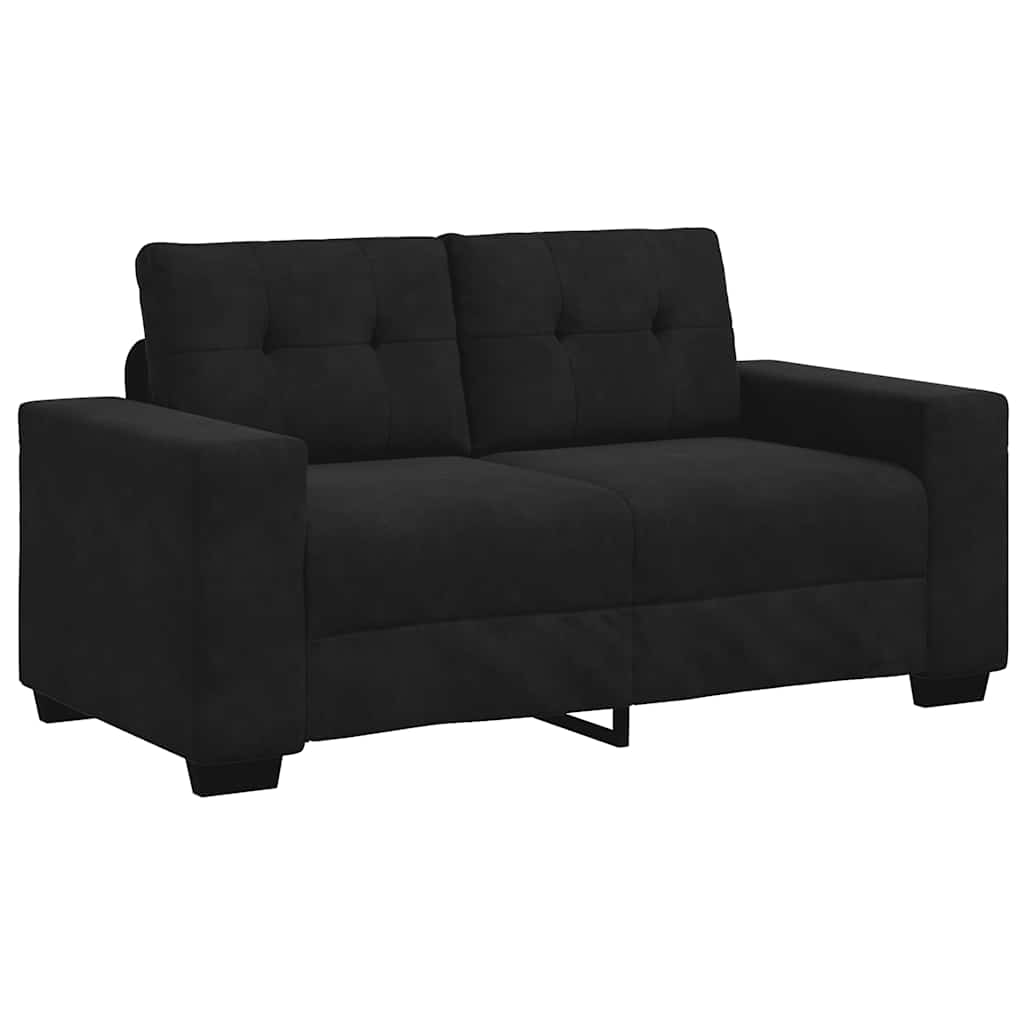 Black velvet loveseat sofa 120 cm