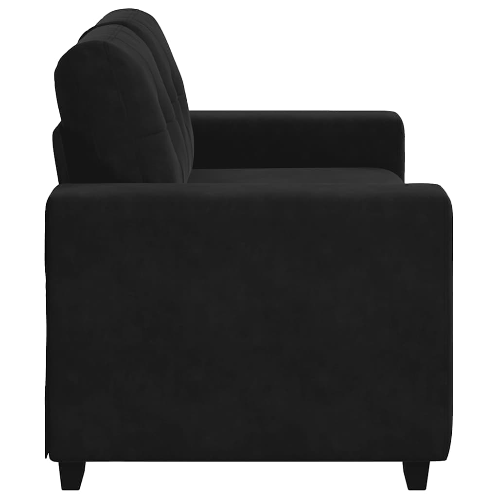 Black velvet loveseat sofa 120 cm