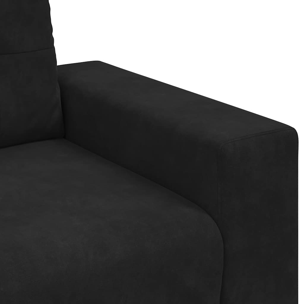 Canapea loveseat neagră 120 cm catifea