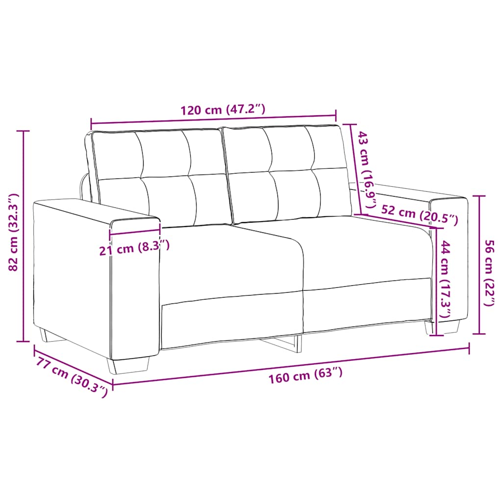 Canapea loveseat neagră 120 cm catifea