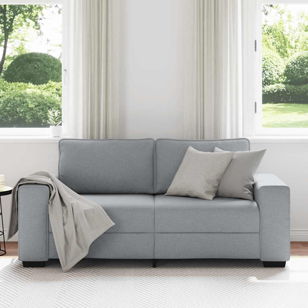 2-seater sofa, light gray fabric, 140 cm