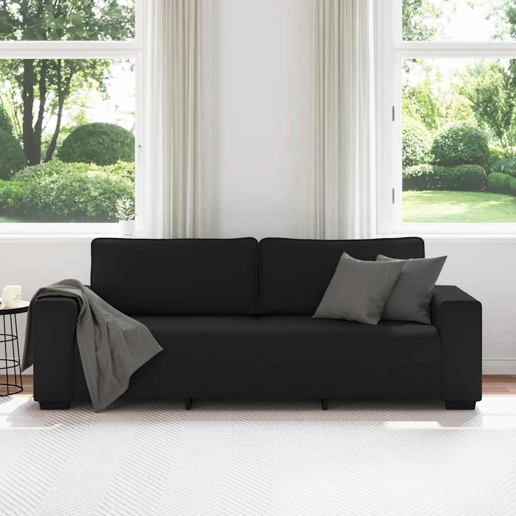 3-seater sofa, black, 180 cm, fabric