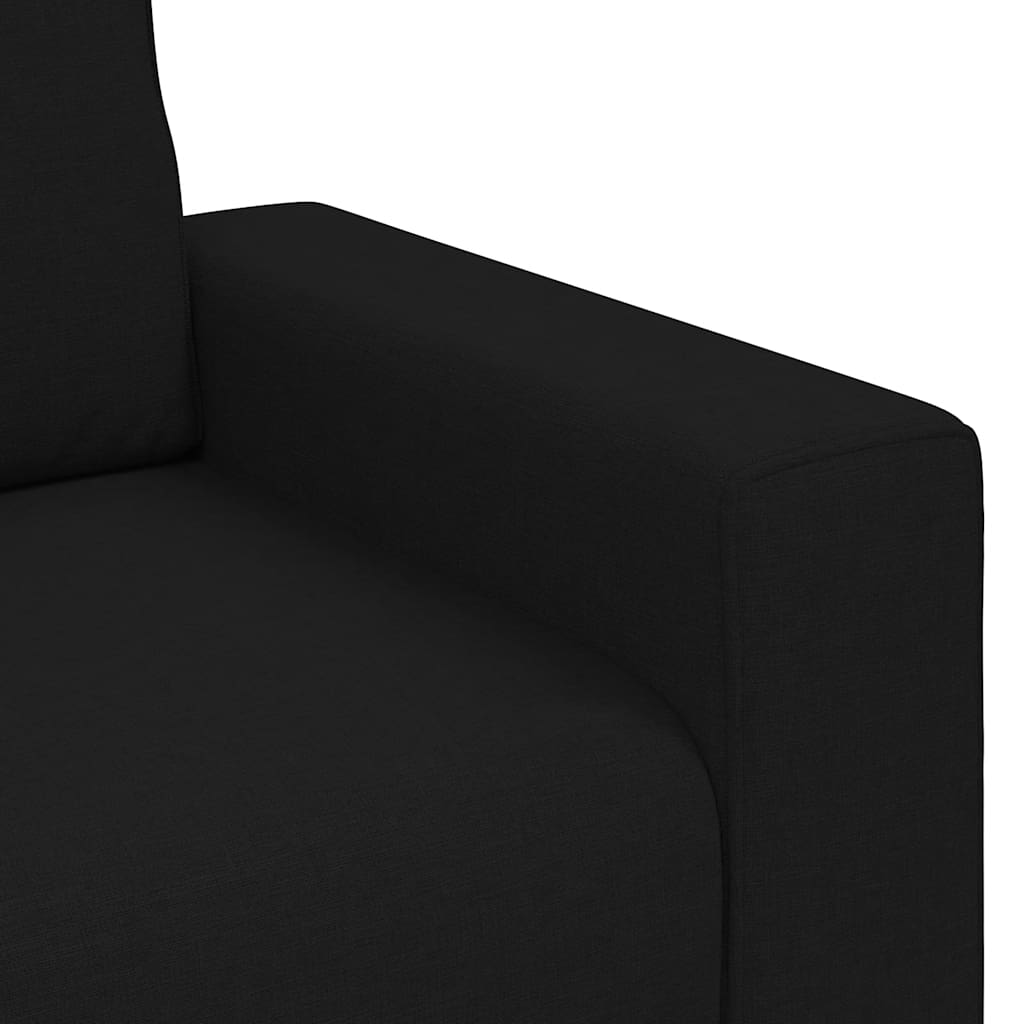 3-seater sofa, black, 180 cm, fabric