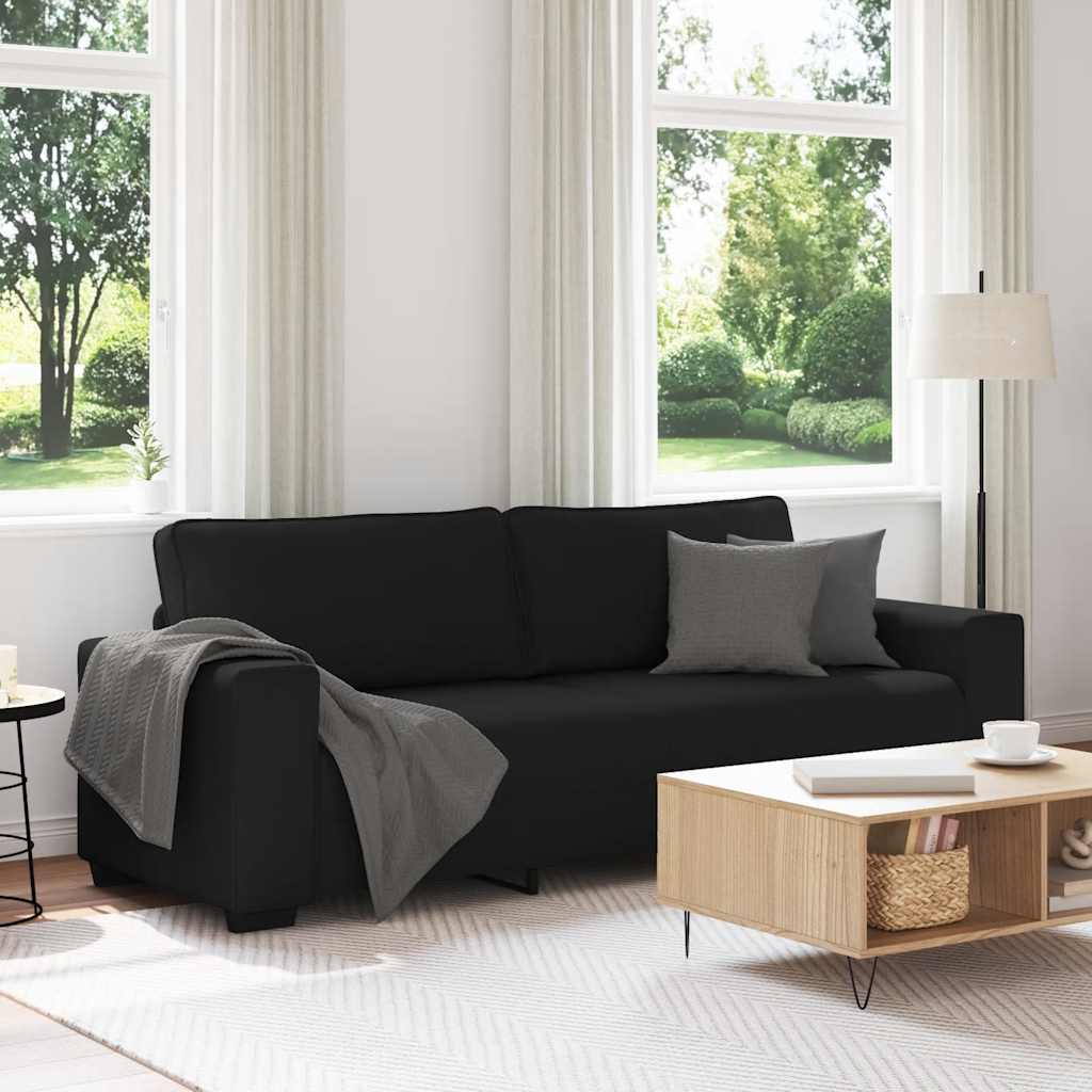 3-seater sofa, black, 180 cm, fabric