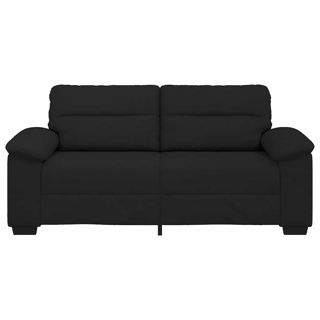 2-seater sofa black 140 cm fabric