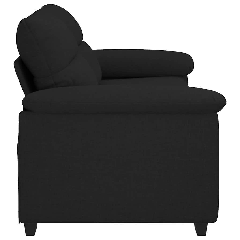 2-seater sofa black 140 cm fabric